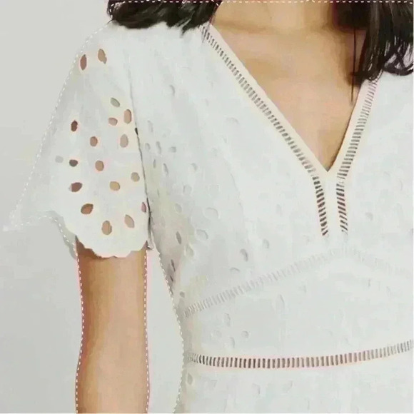 Abercrombie & Fitch White Eyelet Short Sleeve Romper - Picture 3 of 10